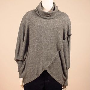 Cowl Neck 3/4 Sleeve Petal Front Sweater